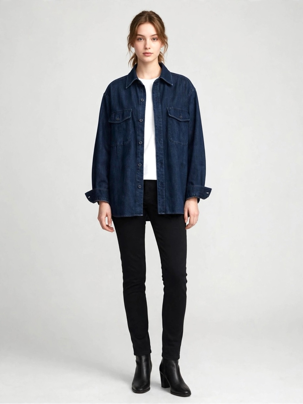 Uniqlo Denim Overshirt Blue Size Small Like New